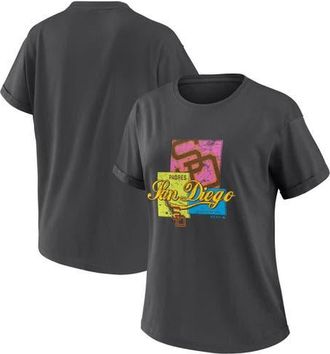 WEAR by Erin Andrews Womens WEAR by Erin Andrews Charcoal San Diego Padres Domestic Box Color Boyfriend T-Shirt at Nordstrom, Size Small