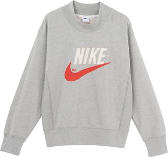 Nike Trend Capsule Series Logo Embroidered Sports Round Neck Pullover light grey DM5274-050
