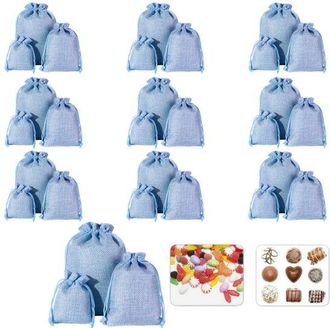 OEM Juego De 30 Bolsas De Lino Con Cord&oacute;n Ajustable, 3 Tama&ntilde;os (10 Bolsas Por Tama&ntilde;o), Bolsas Peque&ntilde;as De Tela Para Rellenar, Halloween, Pascua