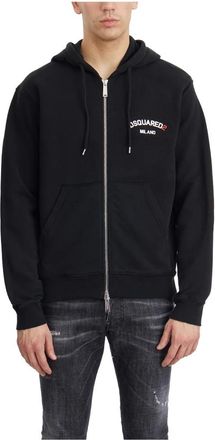 Dsquared2 Hooded Zip-Up Sweater - Heren - Vesten met rits - Zwart - S - Hoodies & sweatvesten