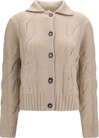 Allude Beige Cashmere Womens Cardigan