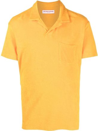 Orlebar Brown solid-color polo shirt - men - Cotton - S - Orange