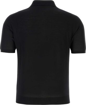 Prada Mens Black Wool Polo Shirt Nero Wv-Trochusniloticus