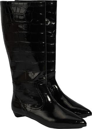 Desa Woman Slip-On Loafers - Animal Print, Pointed Toe, Low Heel, Breathable | Black - 40