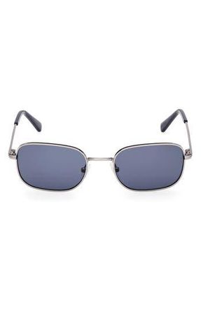 GANT Rectangular Sunglasses in Shiny Light Ruthenium /Blue at Nordstrom Rack
