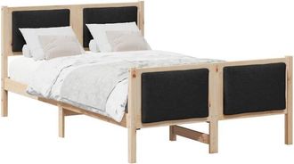 vidaXL Estructura De Cama Con Cabecera Negro 120 X 190 Cm Tela Vidaxl