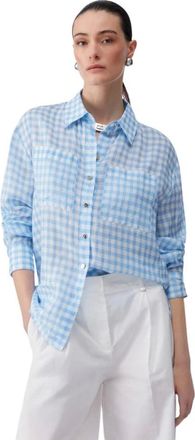 Liu Jo Overhemden, Dames, Blauw, M, Vichy Shirt