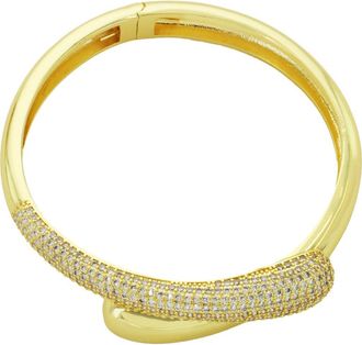 Panacea Pav&eacute; Crystal Hinged Bypass Bracelet in Gold at Nordstrom Rack