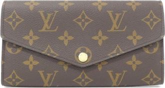 Louis Vuitton Monogram Fuchsia Marron Coated Canvas Long Wallet (Bi-Fold) (Pre-Owned)