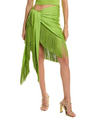 Michael Kors Charmeuse Fringe Sarong