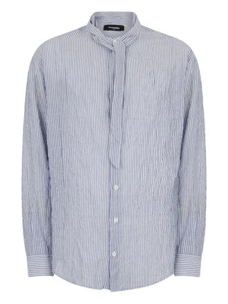 Dsquared2 tie dropped shoulder linen shirt - Blue