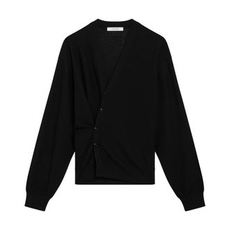 Christophe Lemaire Cardigans, male, Black, Size: S Twisted Cardigan