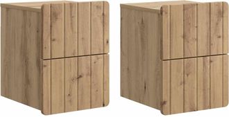 vidaXL Mesita De Noche De Pared 2 Uds. Roble Artisan 33 X 34,5 X 43 Cm Vidaxl