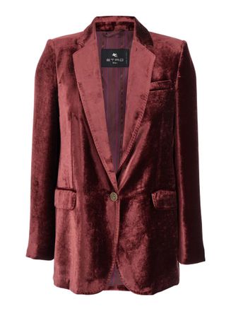 Etro Maroon Single Breasted Blazer