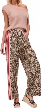 Bibi Bold Moves Drawstring Pants In Leopard Print