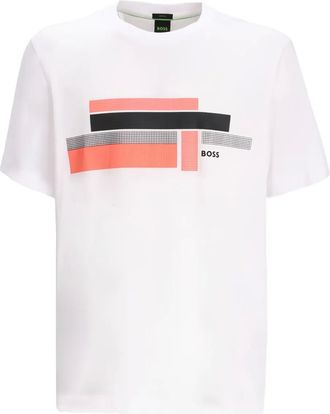 HUGO BOSS Tee Glamping T-shirt met grafische print - Wit
