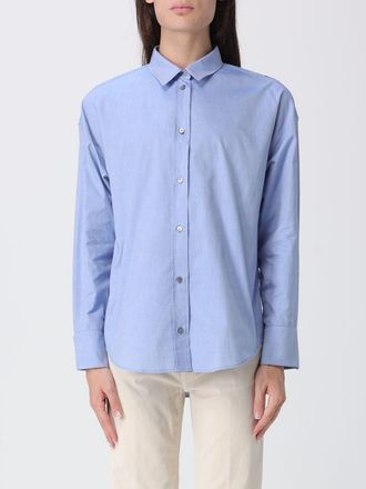 Max Mara S Max Mara Slim Fit Cotton Shirt with Contrasting Embroidered Logo