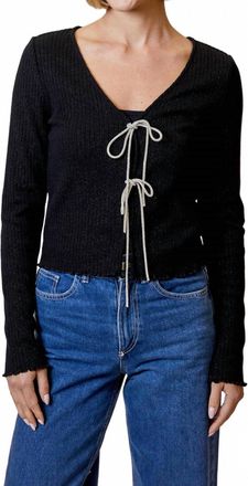 Design History Fitted Cardigan With Bows In Black