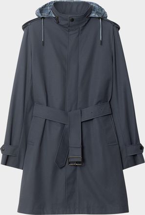 Burberry Mens Gabardine Trench Coat with Hood