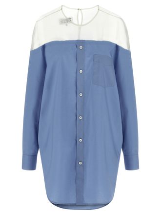 Maison Margiela Blue Cotton Womens Blouse