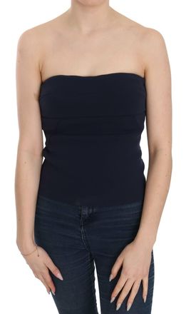 Costume National Strapless Zipper Back Tube Top Womens Blouse