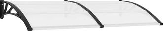 vidaXL Marquesina Para Puerta Pc Negro 200x100 Cm Vidaxl