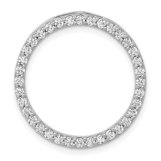Diamond2Deal 14K White Gold Lab Grown Diamond Circle Pendant (0.72ct, VS, G-H)