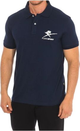 Plein Sport Polo met Korte Mouwen - Heren - Fitness - Blauw - S - Katoen - Fitness