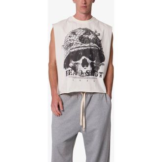 mnml Head Shot Graphic Tank in Off White at Nordstrom, Size Xx-Large