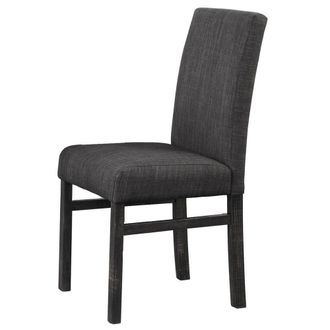 Best Master Furniture Vitaliya Black Charcoal Linen Side Chairs, Set of 2