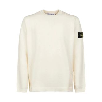 Stone Island Micro Stitch Zachte Katoenen Sweater - Heren - Sweatshirts & Hoodies - Beige - Maat: XL Katoen