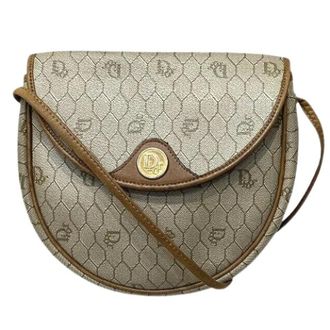 Dior Pre-owned Cross Body Bags, female, Beige, Size: ONE SIZE Pre-owned Honeycomb PVC Shoulder Bag