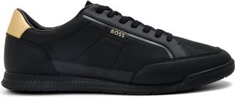 HUGO BOSS Mens Nitan Low Top Trainers in Black - Size UK 7