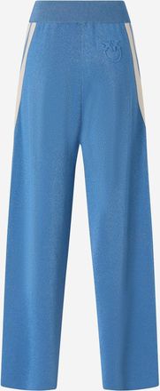 Pinko Womens Track Pants Light Blue Viscose Trousers