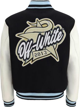 Off-white Mens Black Wool Oves Aries Bomber Clothing