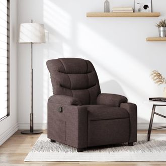 vidaXL Sill&oacute;n Reclinable De Tela Marr&oacute;n Oscuro Vidaxl