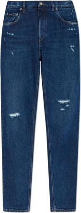 Dolce & Gabbana Loszittende jeans - Heren - Slim Fit Jeans - Blauw - L - Denim - Jeans