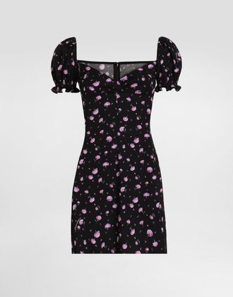 Dolce & Gabbana Carnations-print Dress - Woman Dresses Multicolor 36