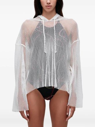 Osklen mesh-paneled hoodie - women - Fabric - G - White
