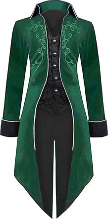 Generic LOSSLO Steampunk Mens Jacket, Tailcoat Mens Vintage, Medieval Frock Coat Mens Gothic Coats Retro Festive Suit Long Victorian Punk Tuxedo Jacket Men Pa
