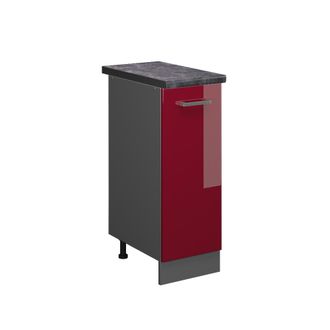 Vicco Armario De Farmacia R-line, Rojo Burdeos Alto Brillo, 30 Cm, Et Antracita, Vicco