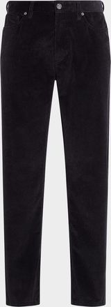 Ermenegildo Zegna Men & apos;s Dark Gray Corduroy Straight-Leg Jeans
