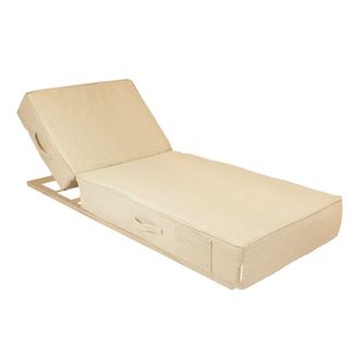 MX HOME Tumbona de sol - Estructura completa regulable beige - Beige rafia