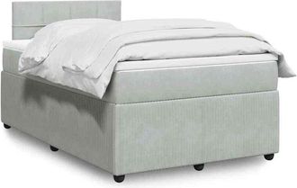 vidaXL Vidaxl - Cama Box Spring Con Colch&oacute;n Terciopelo Gris Claro 120x190 Cm