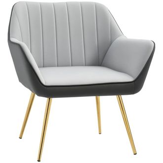 HOMCOM Butaca de sal&oacute;n 64x62x72.5 cm gris