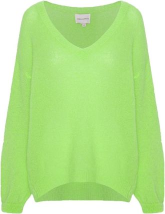 Americandreams Jersey Silja con cuello en V - Knitwear - Mujer - Verde - M