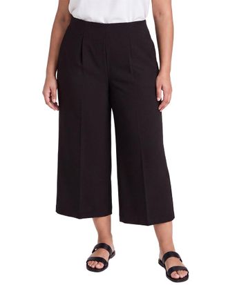 Anne Klein Plus High-Rise Pull-On Wide Leg Crop Pant