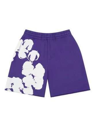 Denim Tears Big Cotton Wreath shorts - men - Cotton - S - Purple