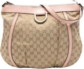 Gucci Pre-owned Cross Body Bags, female, Beige, Size: ONE SIZE Pre-owned Canvas Crossbody Bag