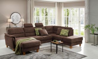 HOME AFFAIRE Wohnlandschaft »Palmera U-Form, B: 308 cm« optional Bettfunktion & Bettkasten, Federkern